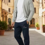 Cerniera e cappuccio 85% cotone 15% polyester Abbigliamento en pile