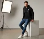 ZNWA Sweat à capuche zippé  noir – Image 2