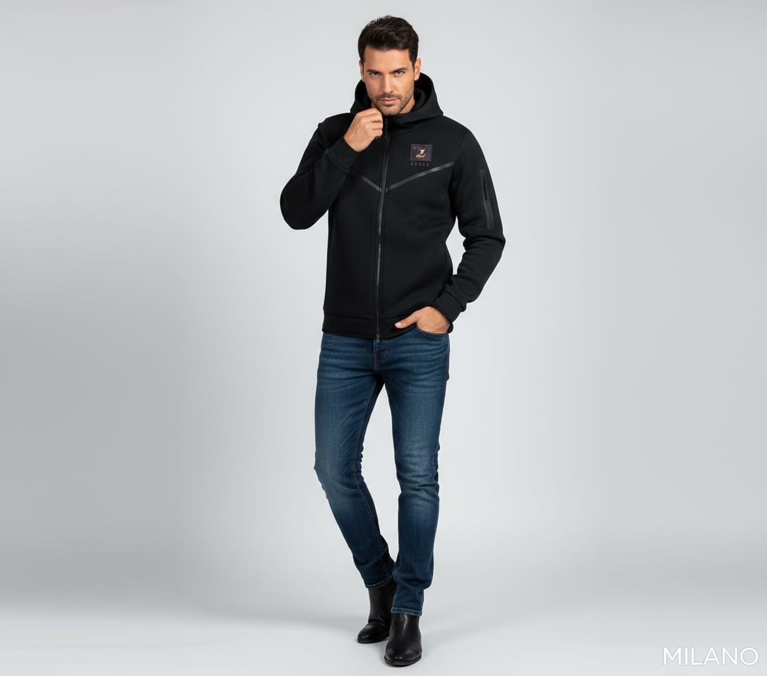 ZNWA Sweat à capuche zippé  noir