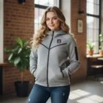 ZNWA Sweat à capuche zippé Gris – Image 4